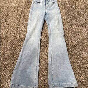 Light Blue Flared Women Express Jeans